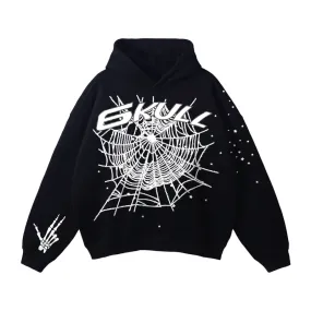 6Kull Dark Spider Web Skeleton Hoodie