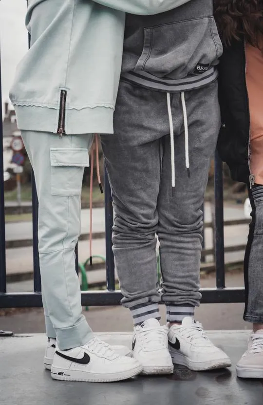 Acid grey track pants