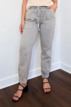 Acid Wash Denim Joggers