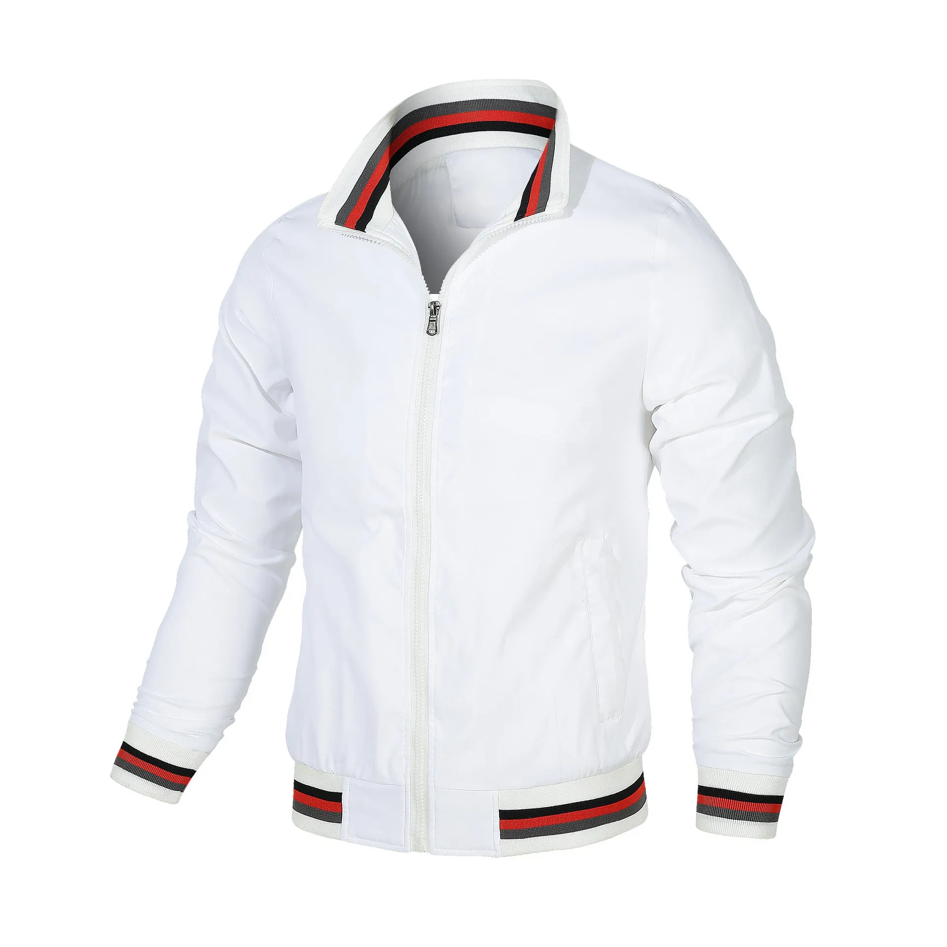 American men's logo jacket casual baseball jacket and cashmere cardigan solid color flight jacket
