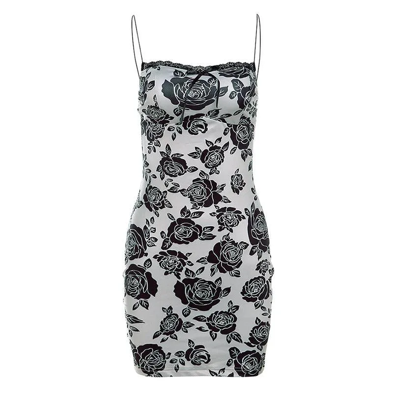Autumn Women's Fashion Backless Vintage Printed Dress