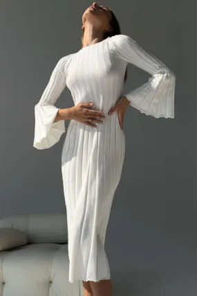 Backless Strappy Ribbed Dress