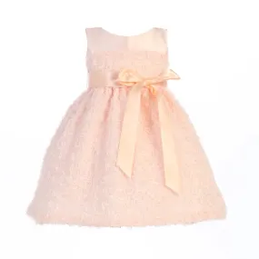 Big Girls Peach Chiffon Flowers Tulle Special Occasion Easter Dress 7-8
