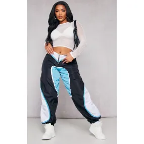 Black Contrast Panel V Front Joggers