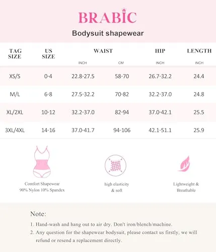 BRABIC Bodysuit Shapewear for Women Tummy Control Panties Seamless Sleeveless Tops V-Neck Camisole Jumpsuit(Coffee Brief, X-Large/XX-Large)
