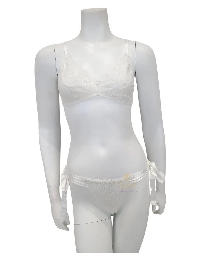 Cosabella Moon Ivory Tie Me Up Bralette Set