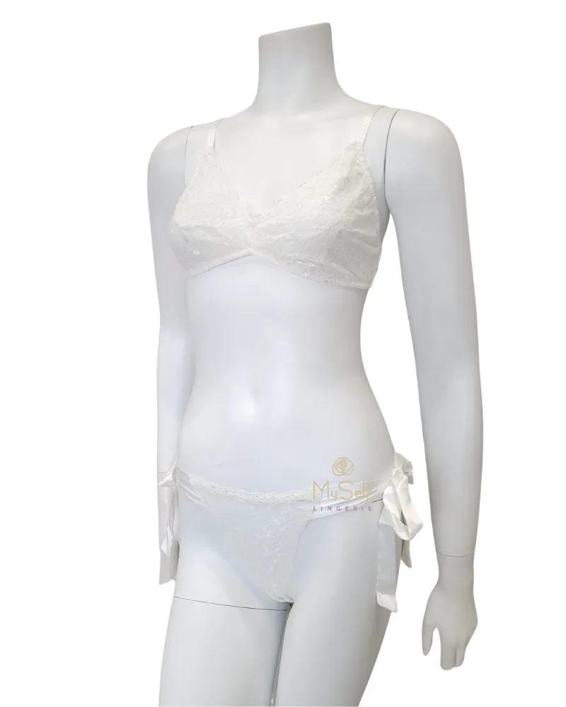 Cosabella Moon Ivory Tie Me Up Bralette Set