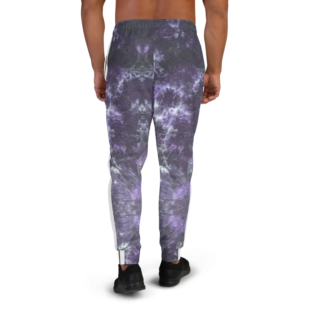CRXWN | Royal Urban Resort | Trippy Drippy Bleach Acid Wash with Malibu Stripe Unisex Jogger CMFT PSG Royal Purple