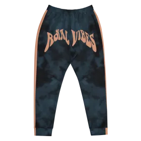 CRXWN | Royal Urban Resort | Trippy Drippy Royal Vibes Bleach Acid Wash with Malibu Stripe Unisex Jogger 700 Sun Velvet Blue Acid