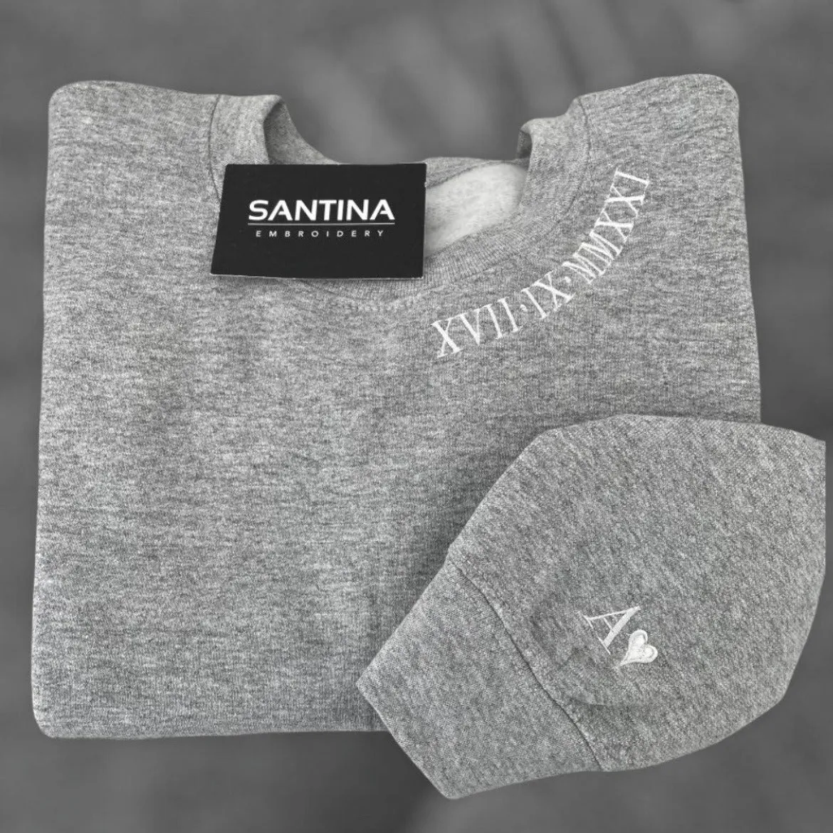 Curved Neckline Roman Numeral Anniversary Sweatshirts