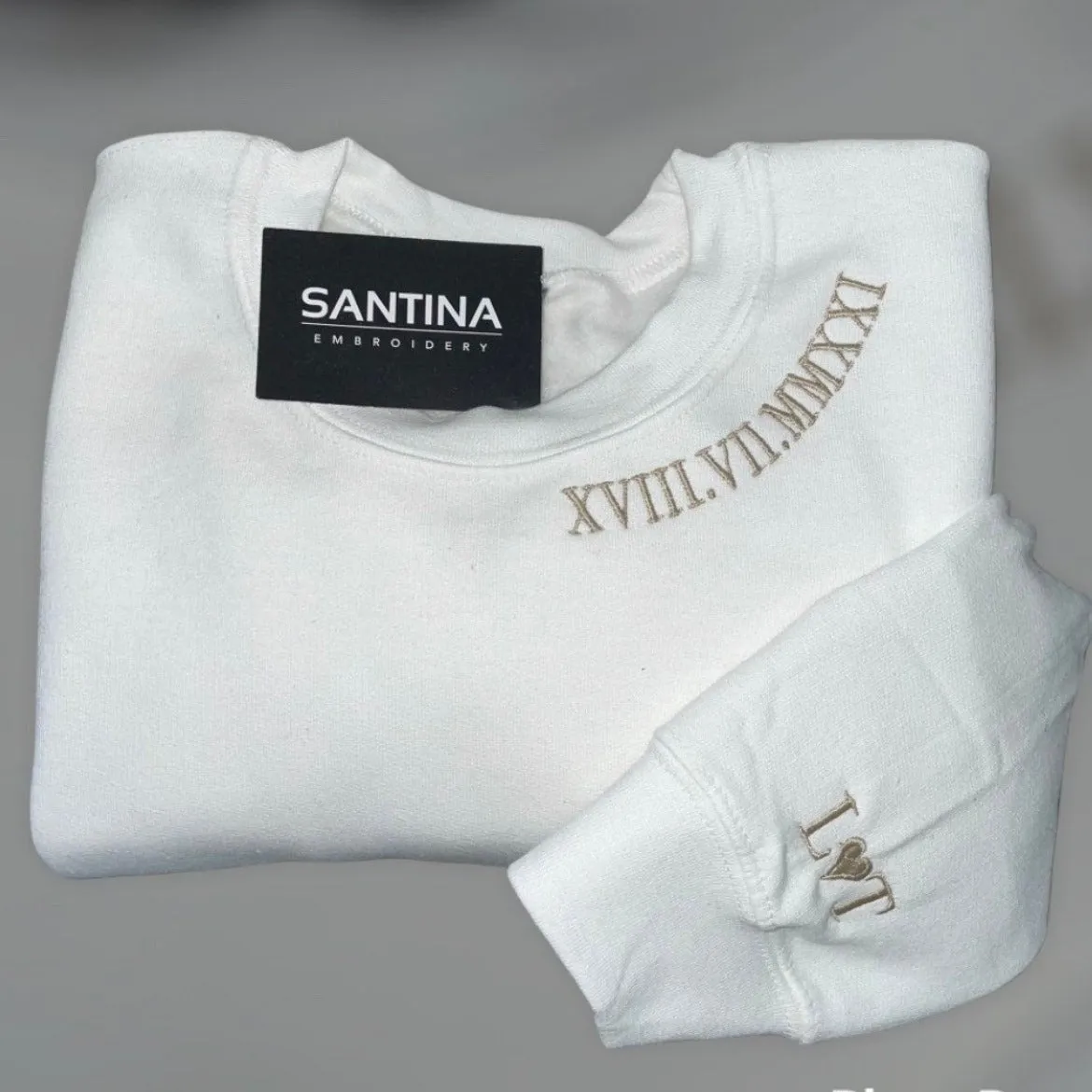 Curved Neckline Roman Numeral Anniversary Sweatshirts