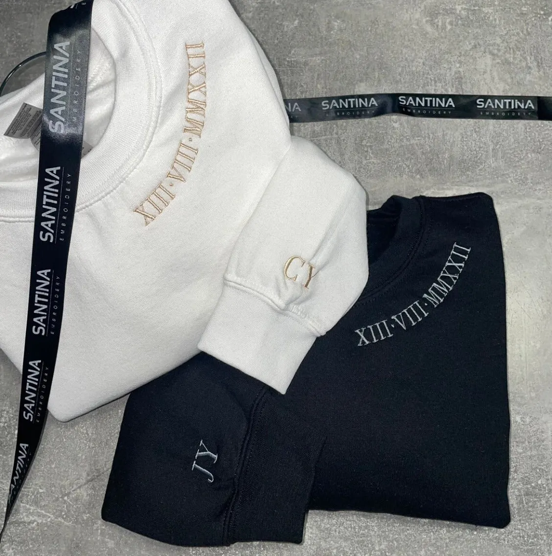Curved Neckline Roman Numeral Anniversary Sweatshirts