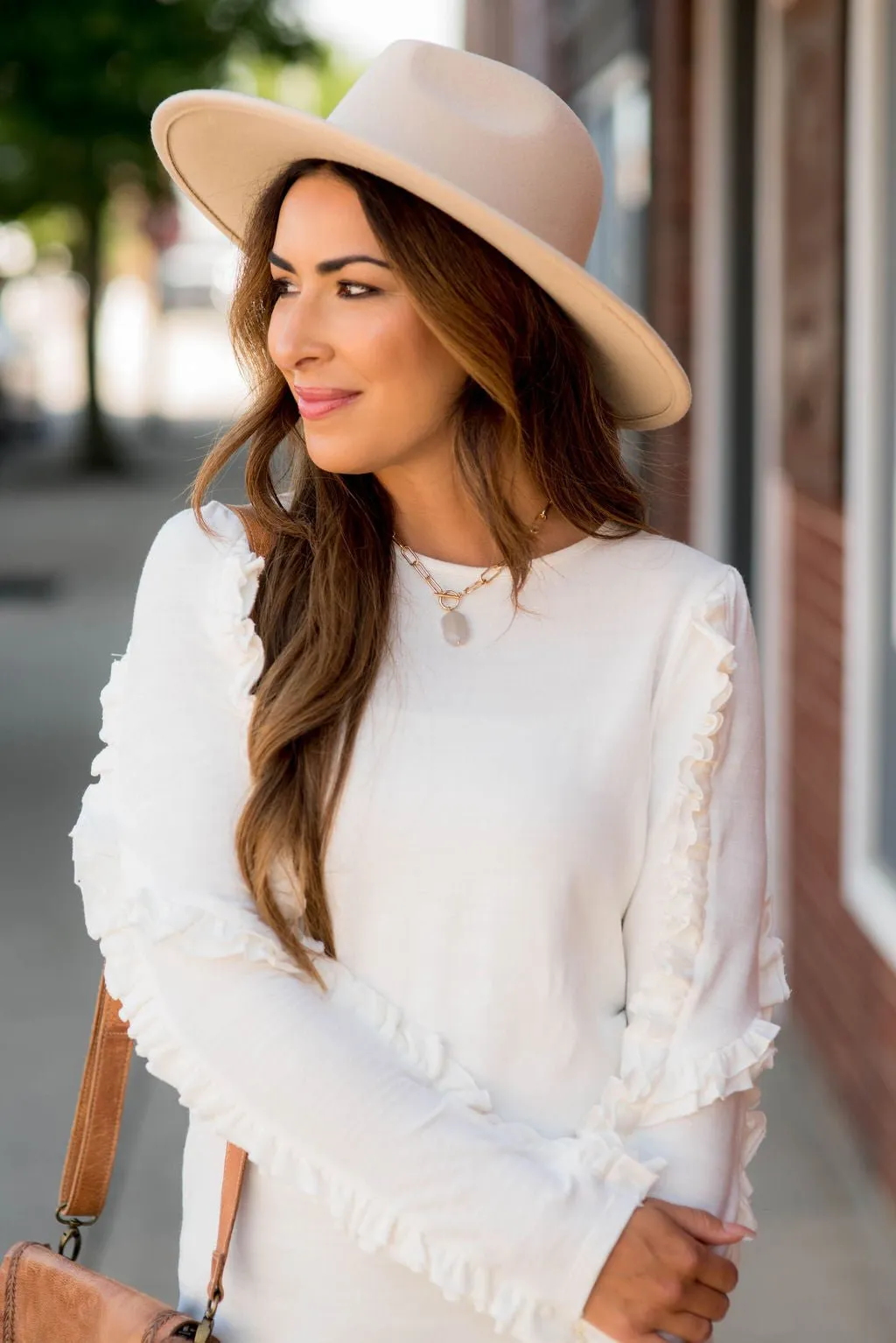 Double Ruffle Trimmed Sweatshirt
