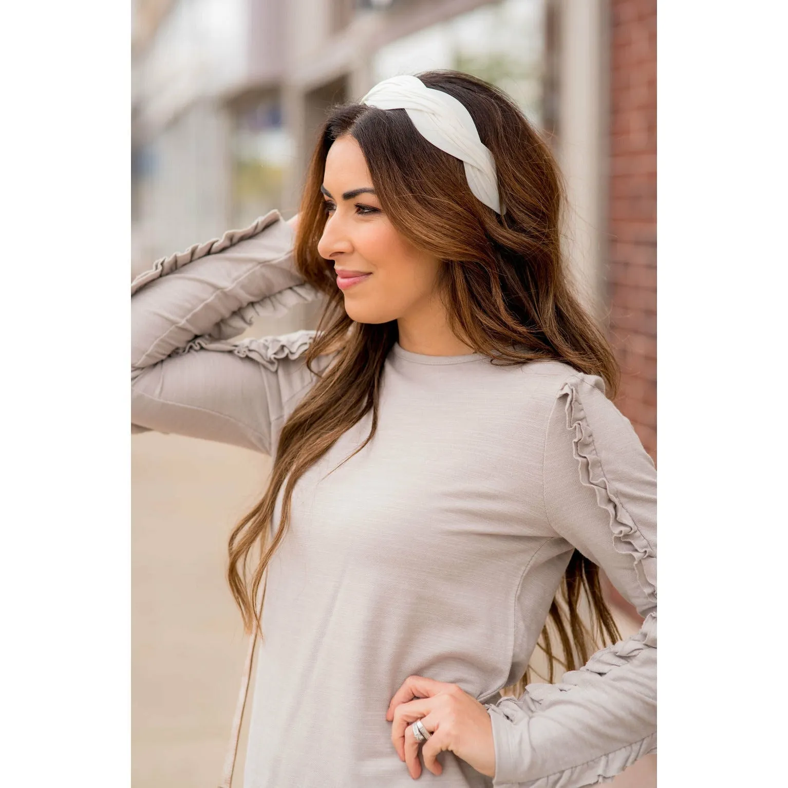 Double Ruffle Trimmed Sweatshirt