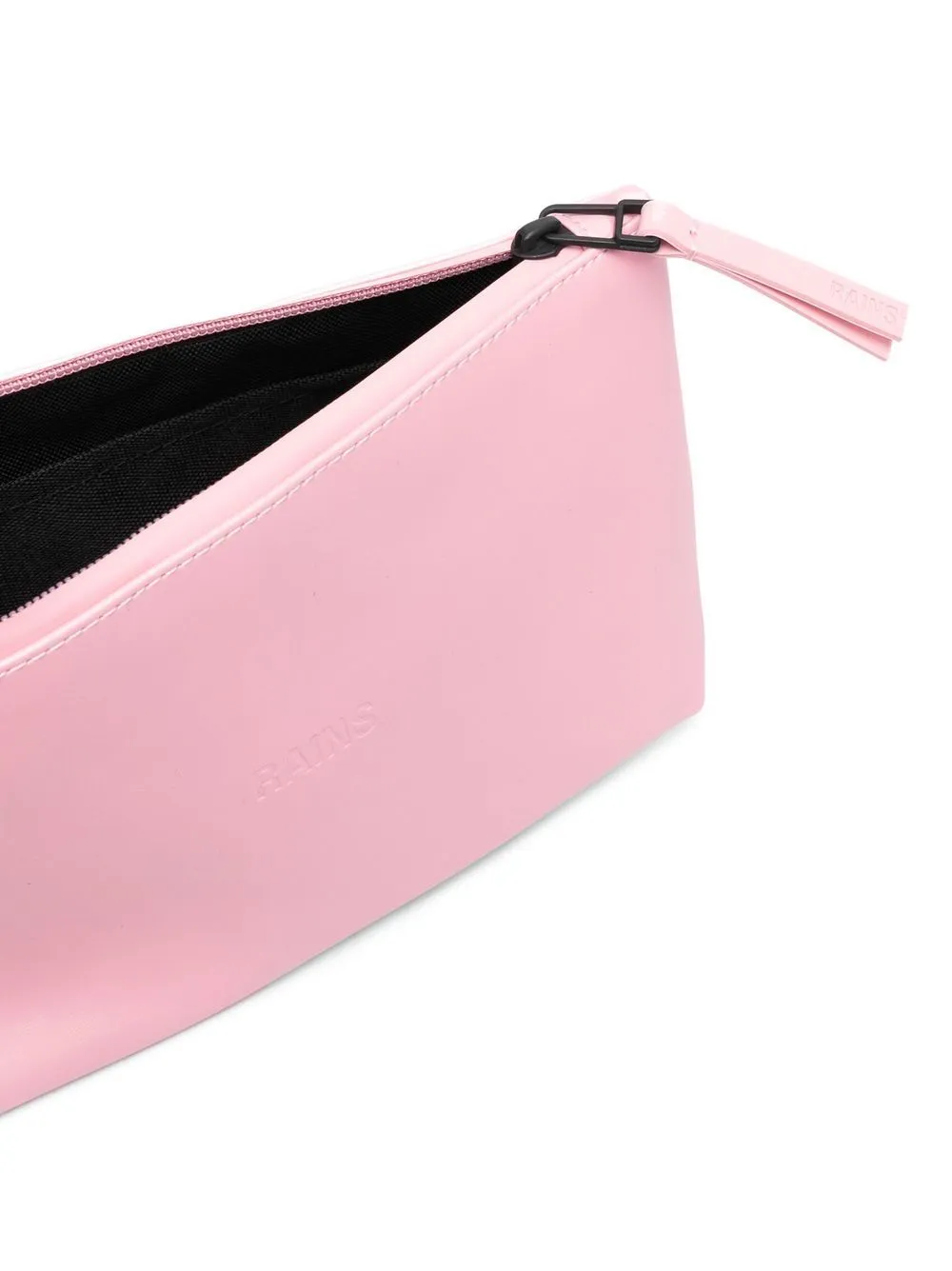 embossed-logo faux leather makeup bag