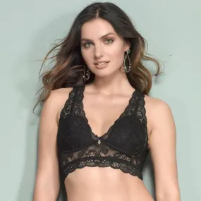 Emma Elegant Triangle Bralette - Black -