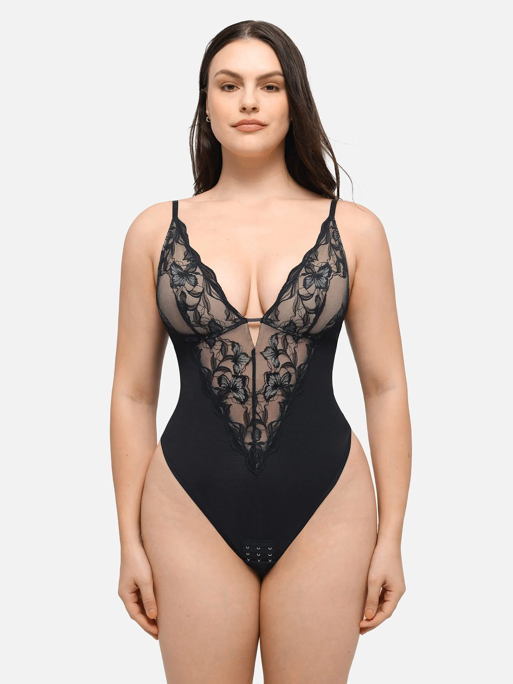 Feelingirl Lace Shapewear Thong Shaping Bodysuit