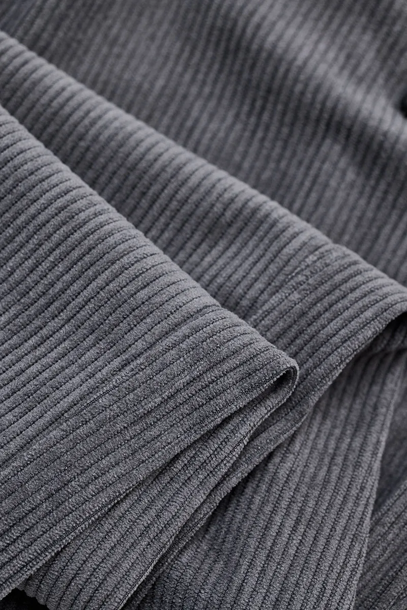 Grey Corduroy Relaxed Fit Trousers