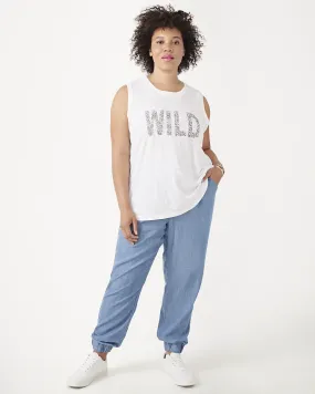 Heather Drawstring Jogger | Light Blue