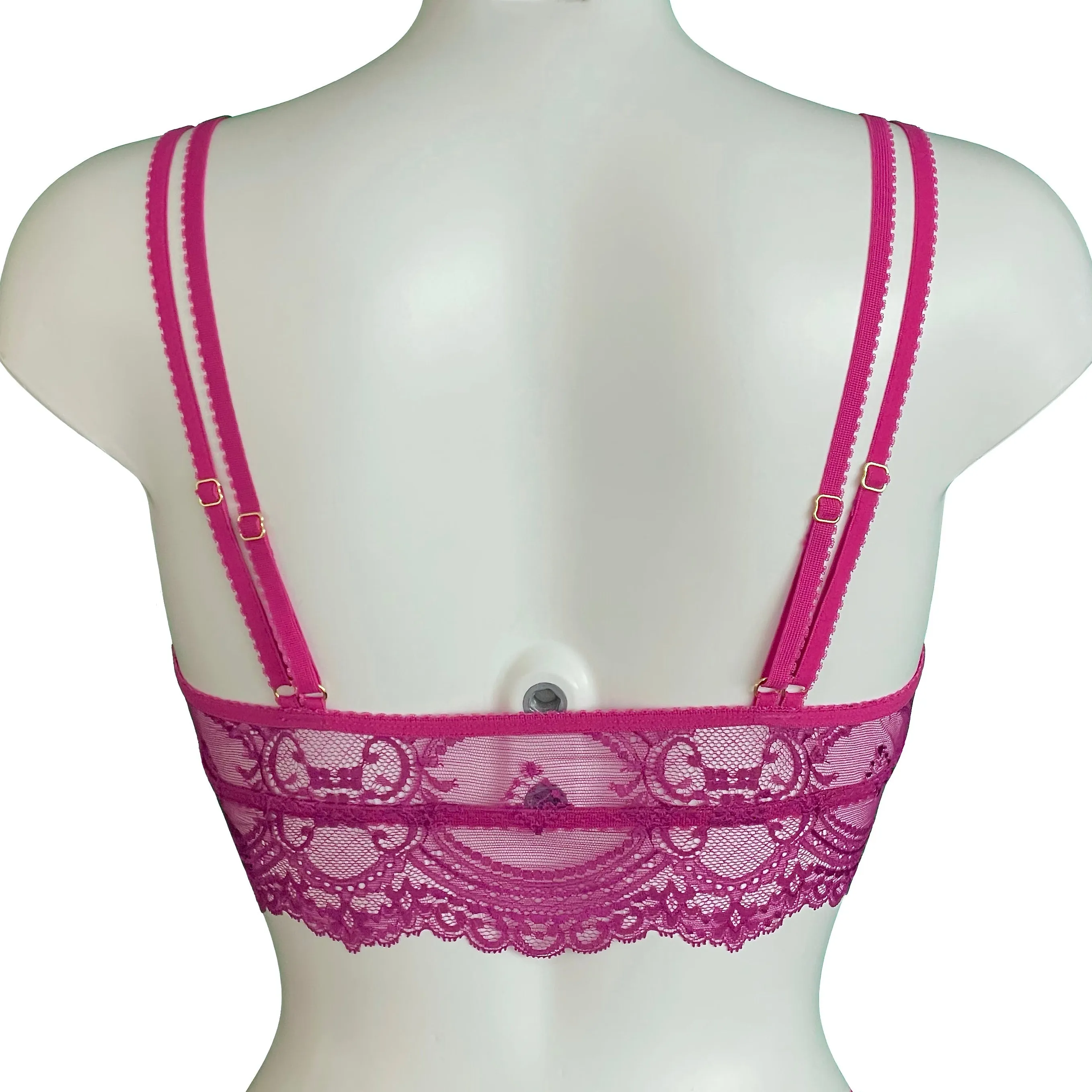 Jacquard Lace Bralette - Raspberry