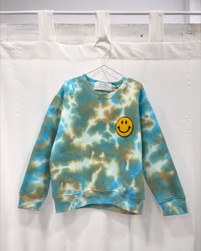 KIDS SMOKED TURQUOISE tie-dye sweatshirt
