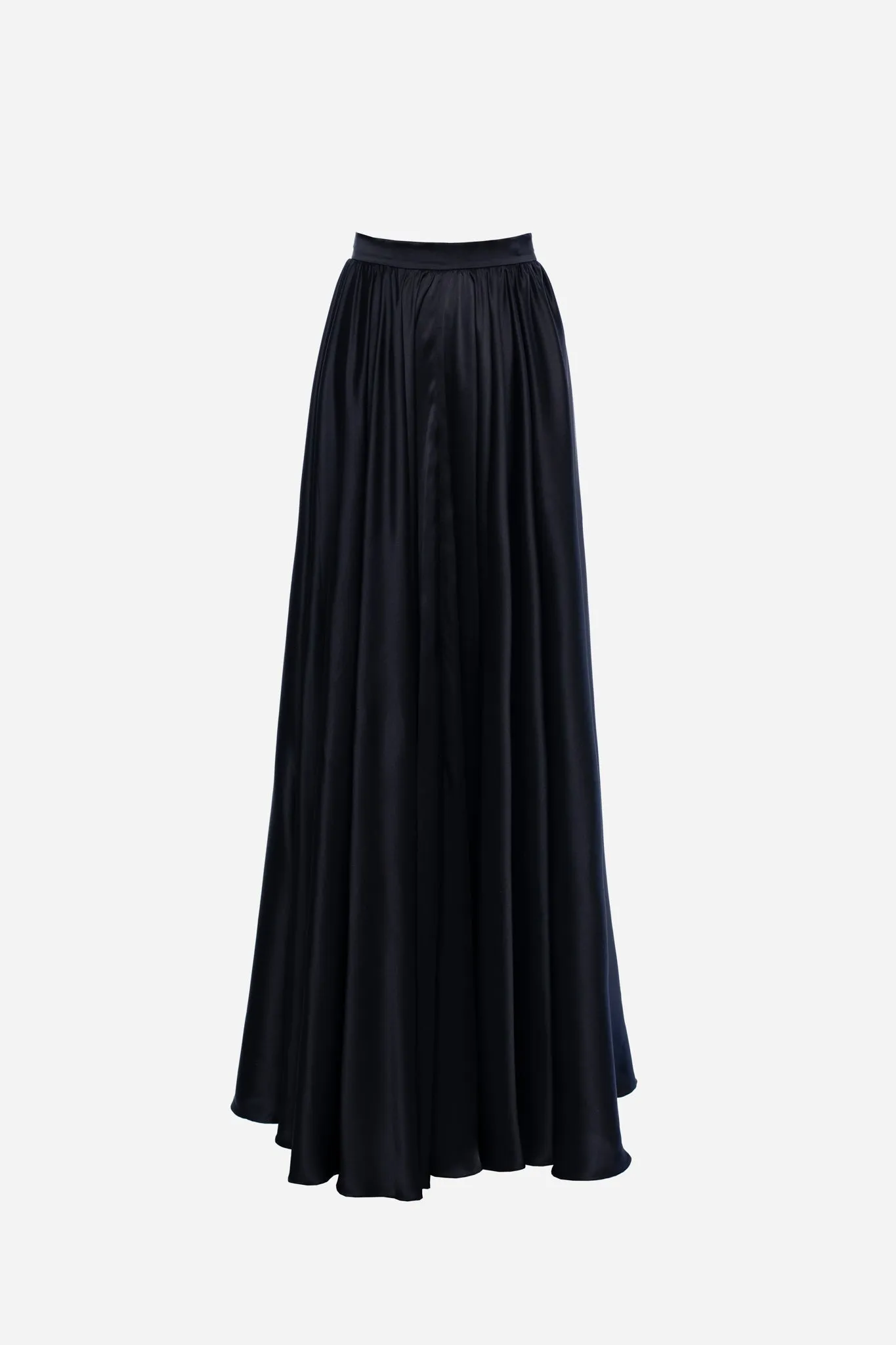 Long Black Silk Skirt