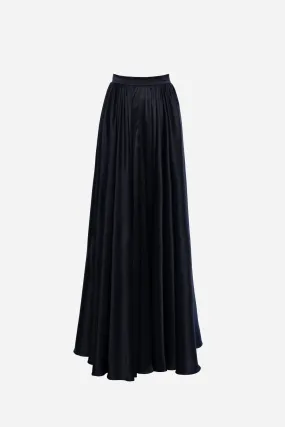 Long Black Silk Skirt