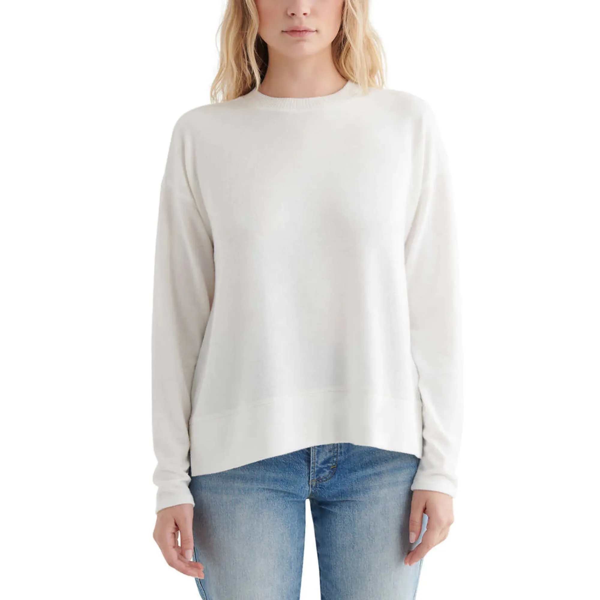 Lucky Brand Women's Super Soft Cloud Jersey Lightweight Sweater Cozy Crewneck Top