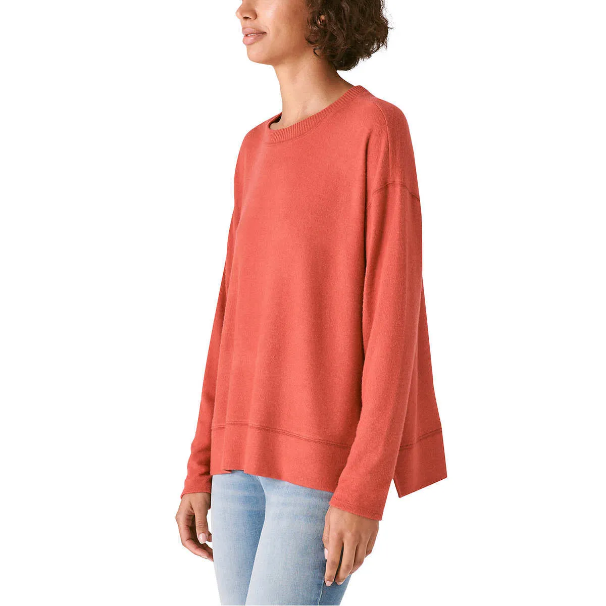 Lucky Brand Women's Super Soft Cloud Jersey Lightweight Sweater Cozy Crewneck Top