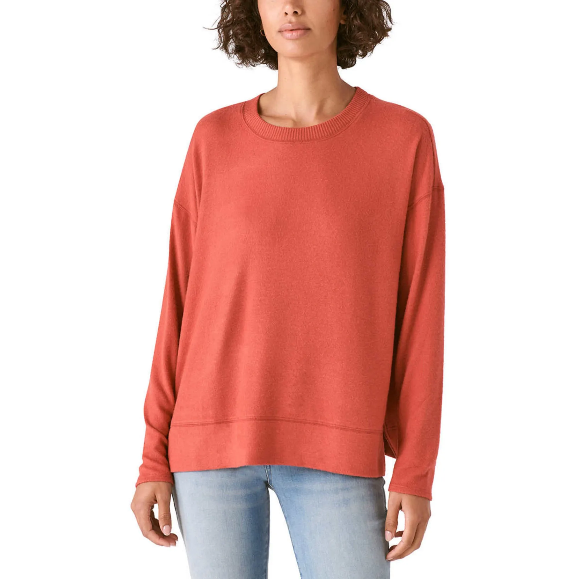 Lucky Brand Women's Super Soft Cloud Jersey Lightweight Sweater Cozy Crewneck Top