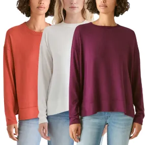 Lucky Brand Women's Super Soft Cloud Jersey Lightweight Sweater Cozy Crewneck Top