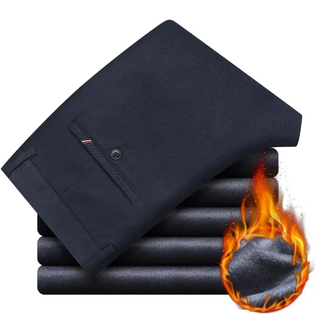 Men's Fleece-lined Black Trousers