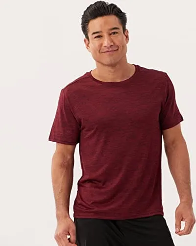 Men's Quick Dry Fit Dri-Fit Short Sleeve Active Wear Training Athletic Essentials Crew T-Shirt Fitness Gym Wicking Tee Workout Casual Sports Running Tennis Exercise Undershirt Top - 5 Pack,Set 6-S