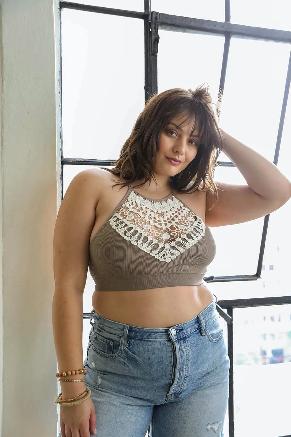 Plus Size Crochet Lace Bralette – Soft and Stylish Look