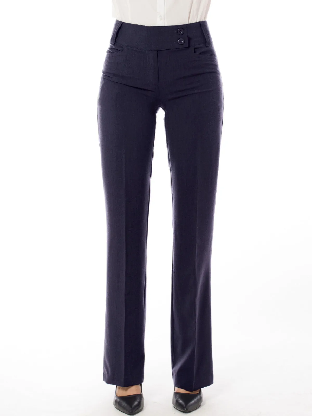 Relaxed Boot-Cut Office Pants Trousers Slacks