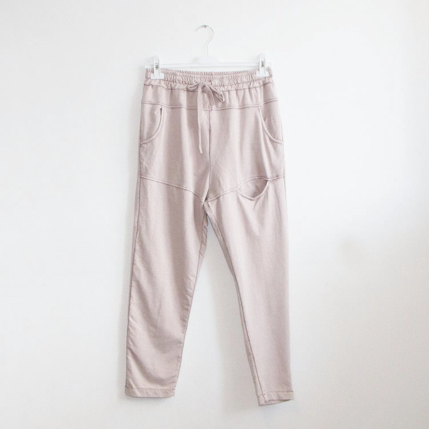 Relaxed jersey trousers with drawstring waist