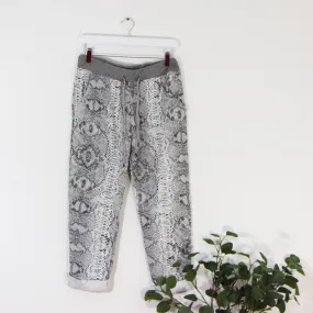 Relaxed stretchy snake print lounge pants