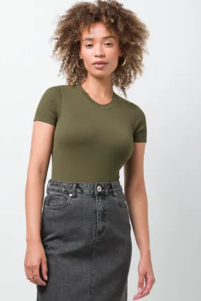 Rib Seamless Bodysuit Green