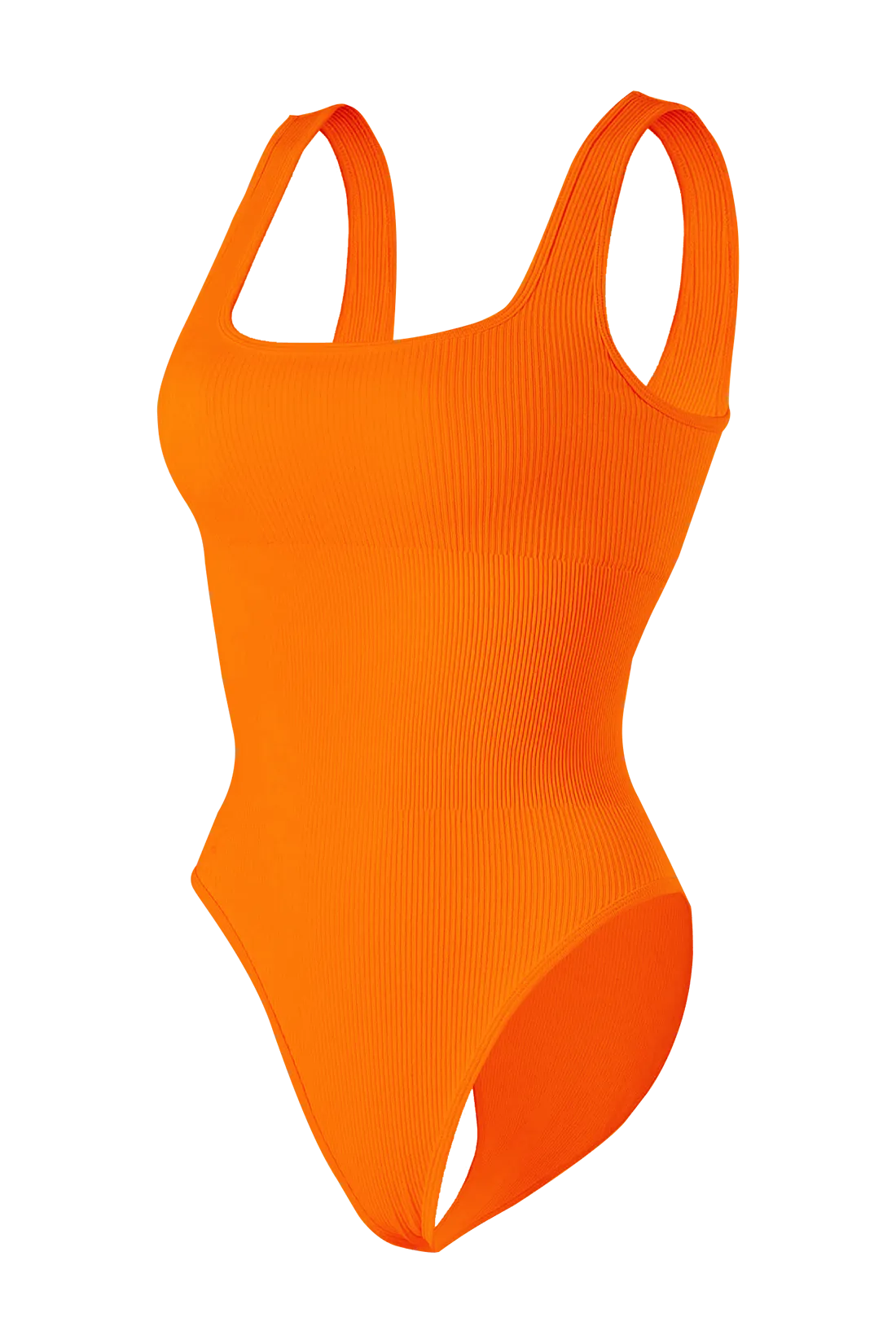 Ribbed Tummy Control Solid Color Sleeveless Seamless Bodysuit