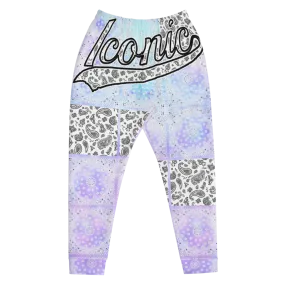 ROYAL ICONIC | Bandana Flag Patchwork Tie Dye Acid Wash Aether Pour Unisex Jogger Sweatpant HueMan Gang Think Purple