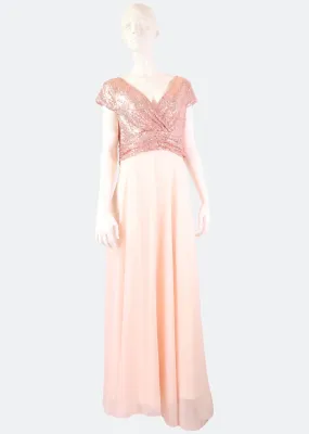 Solitaire Jewel Sequin Gown