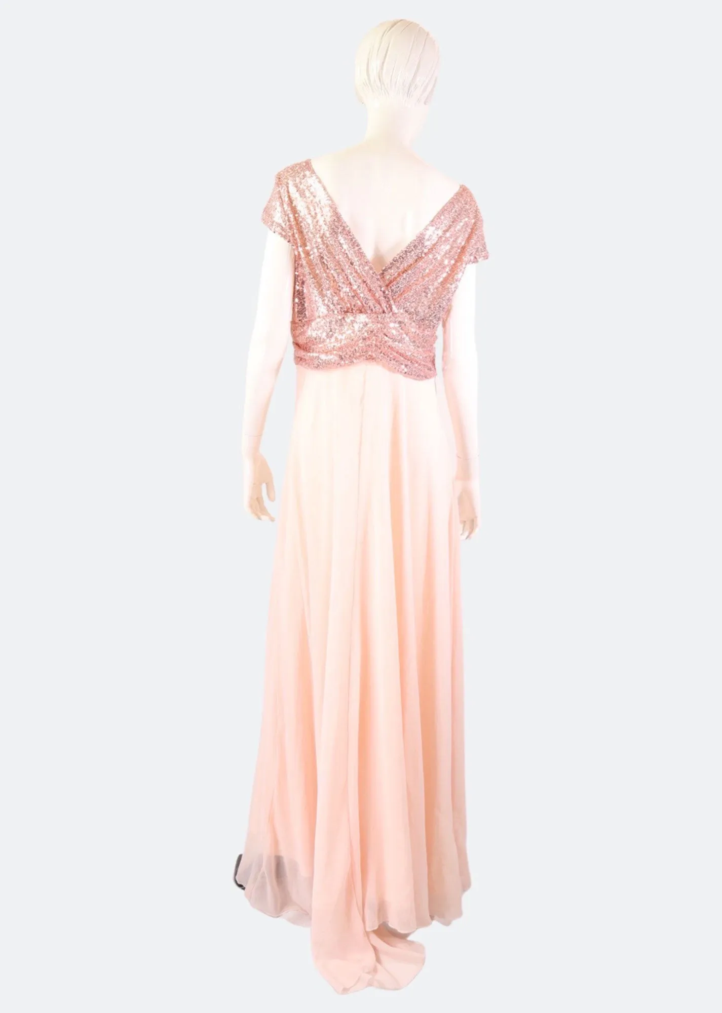 Solitaire Jewel Sequin Gown