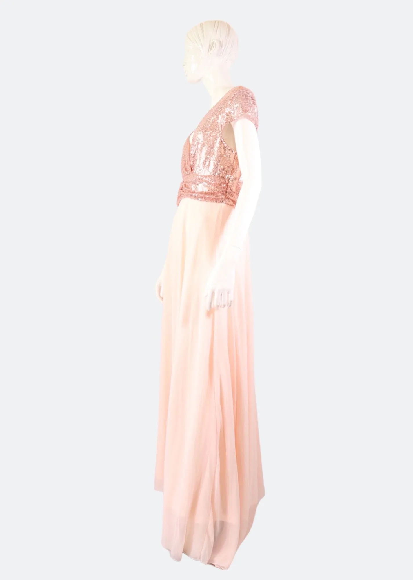Solitaire Jewel Sequin Gown