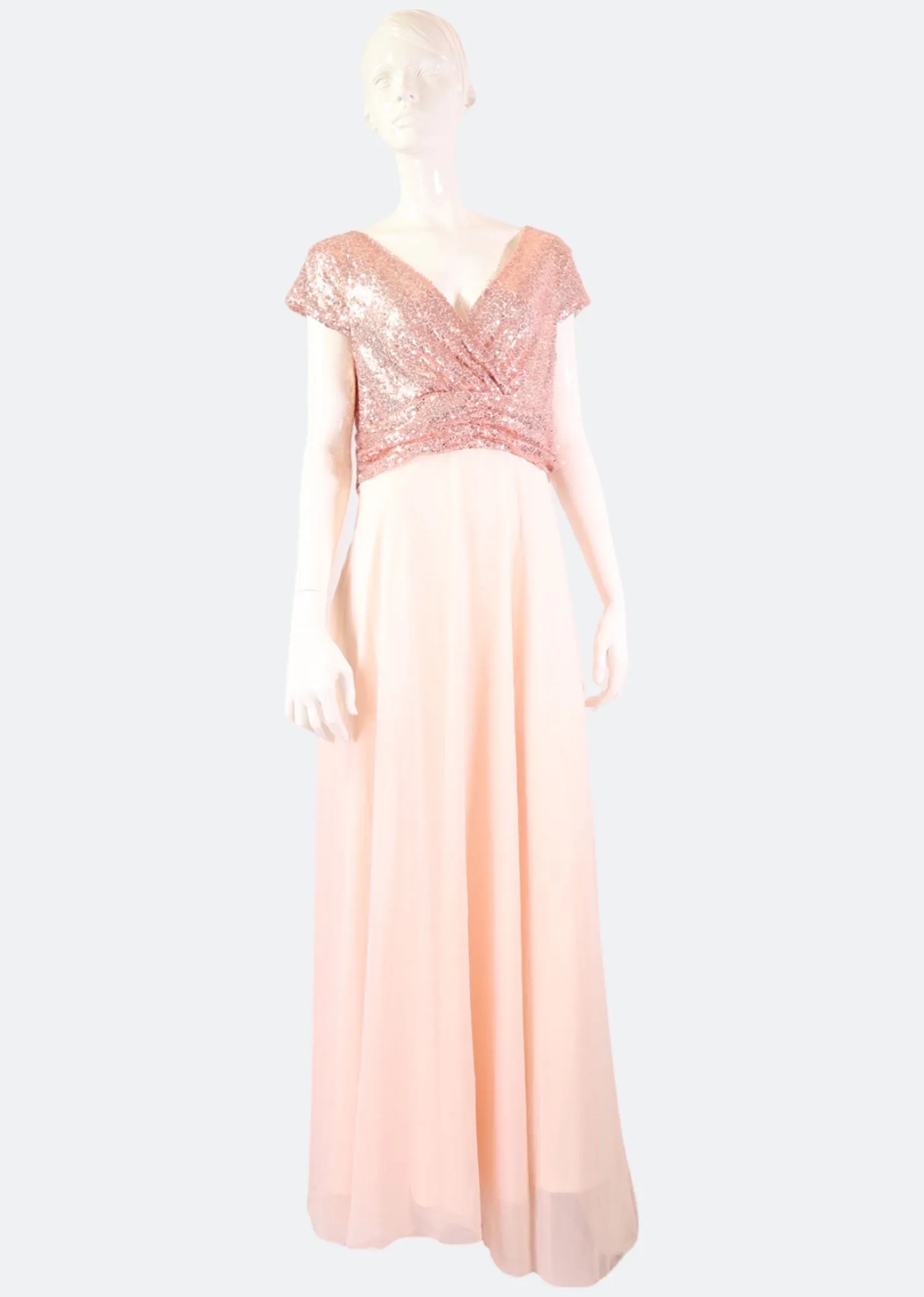 Solitaire Jewel Sequin Gown