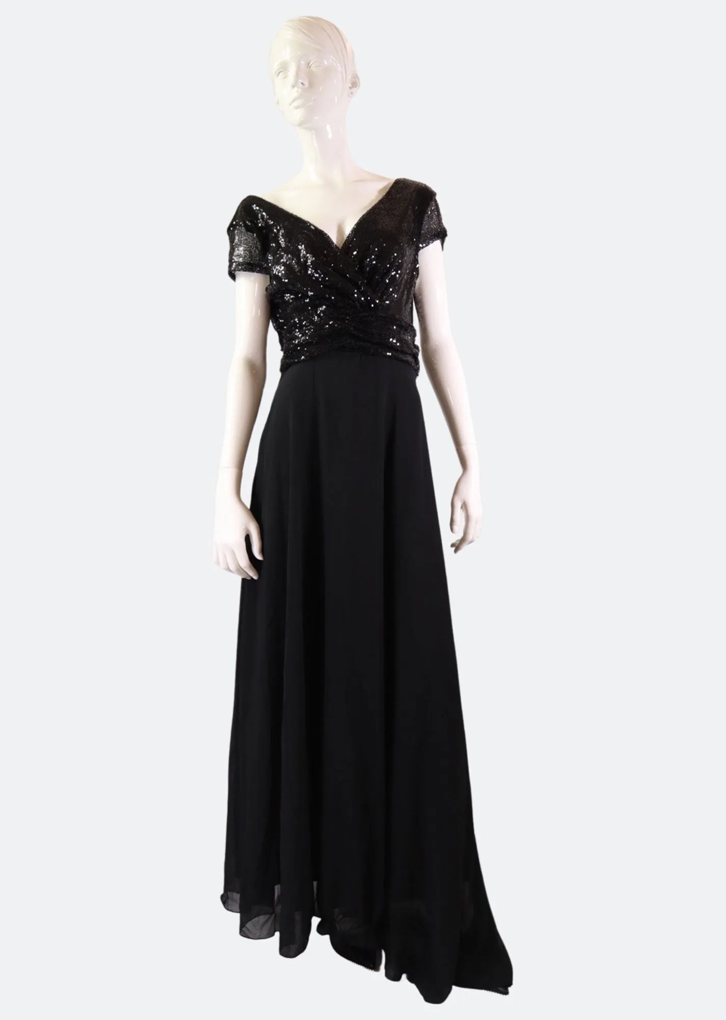 Solitaire Jewel Sequin Gown