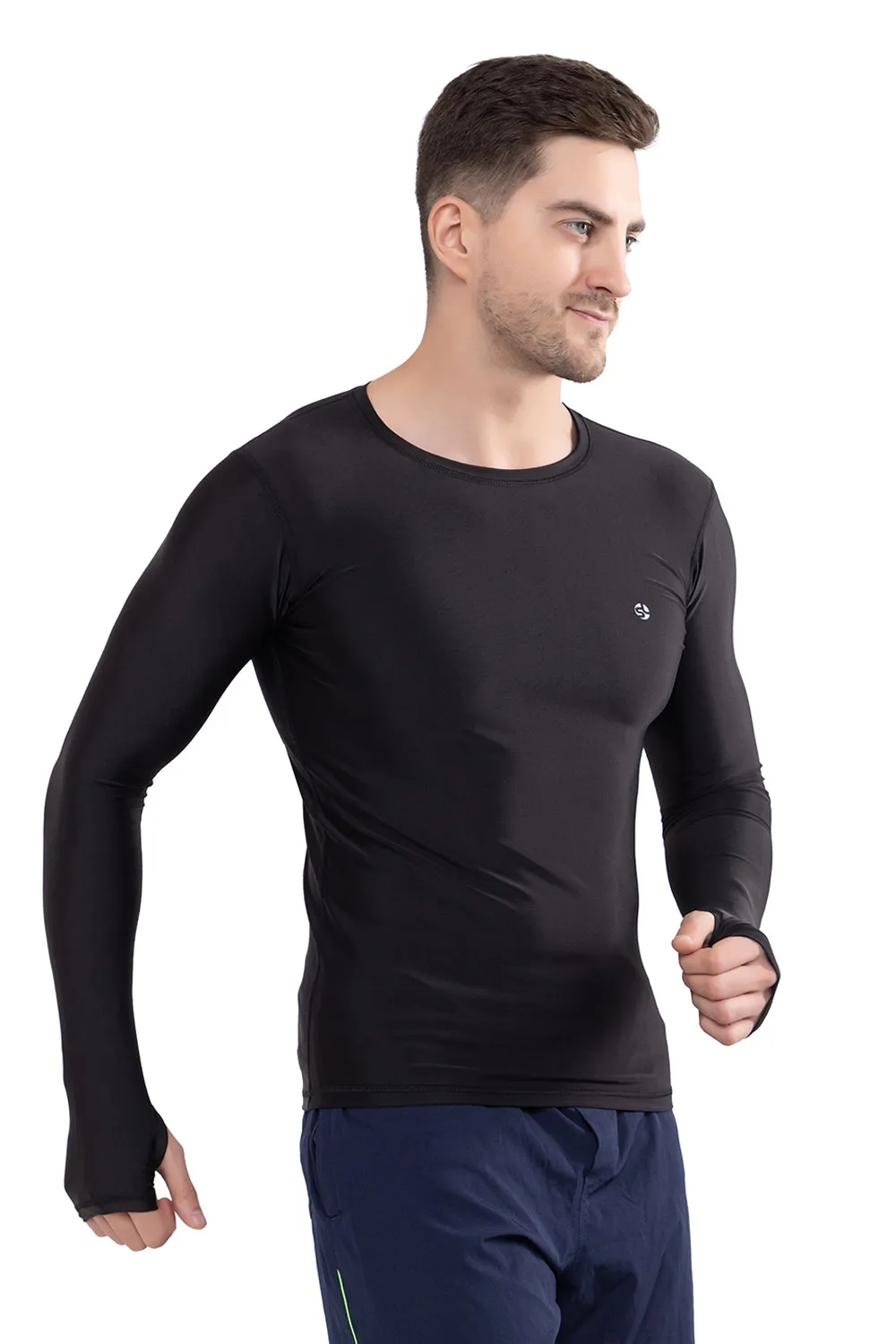 Sports Wear Full Sleeve Compression T-Shirt Unisex 80035 (BLACK)