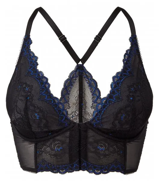 Superboost Lace Deep V Bralet - Black/Electric -
