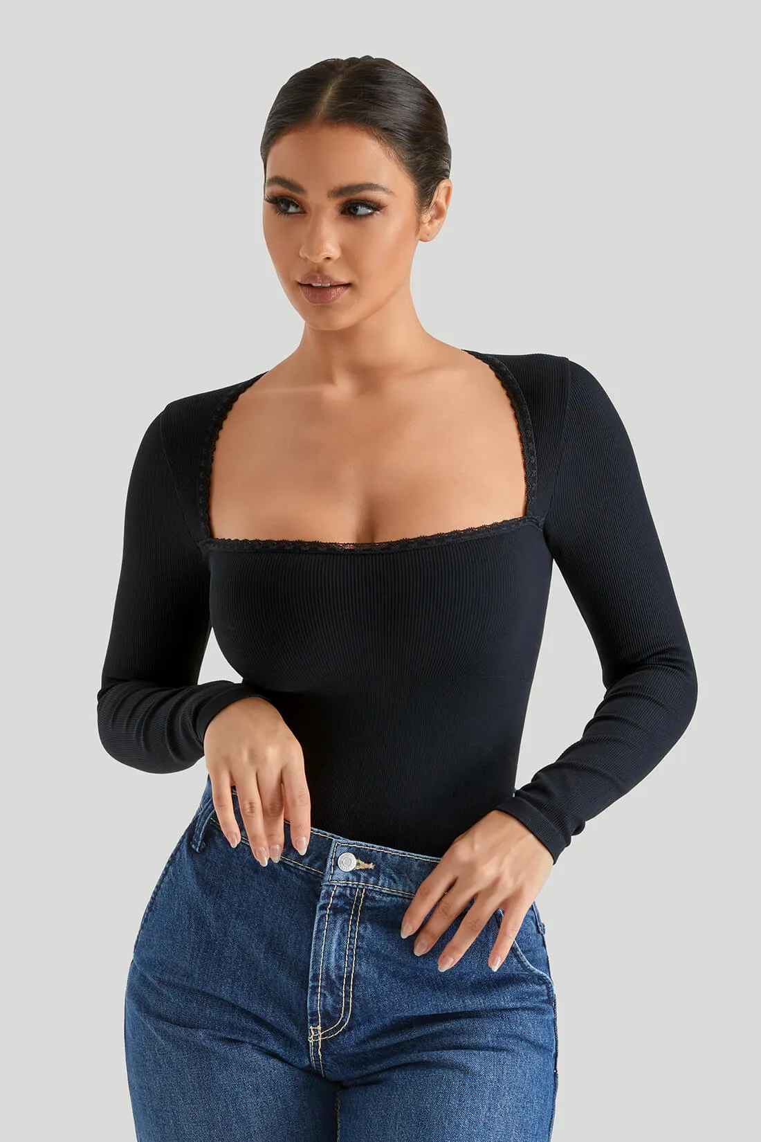 Threaded Spliced Lace Bodysuit