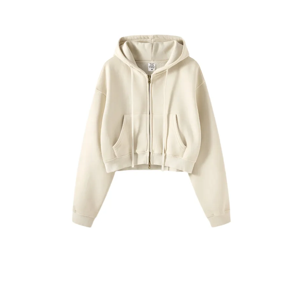 Trendy Cropped Acid Wash Hoodie