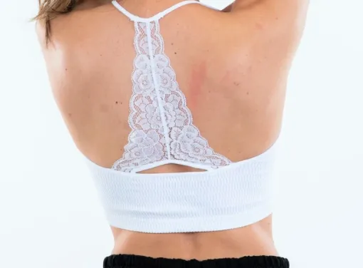 Tween Bralette w/ Lace Back - White